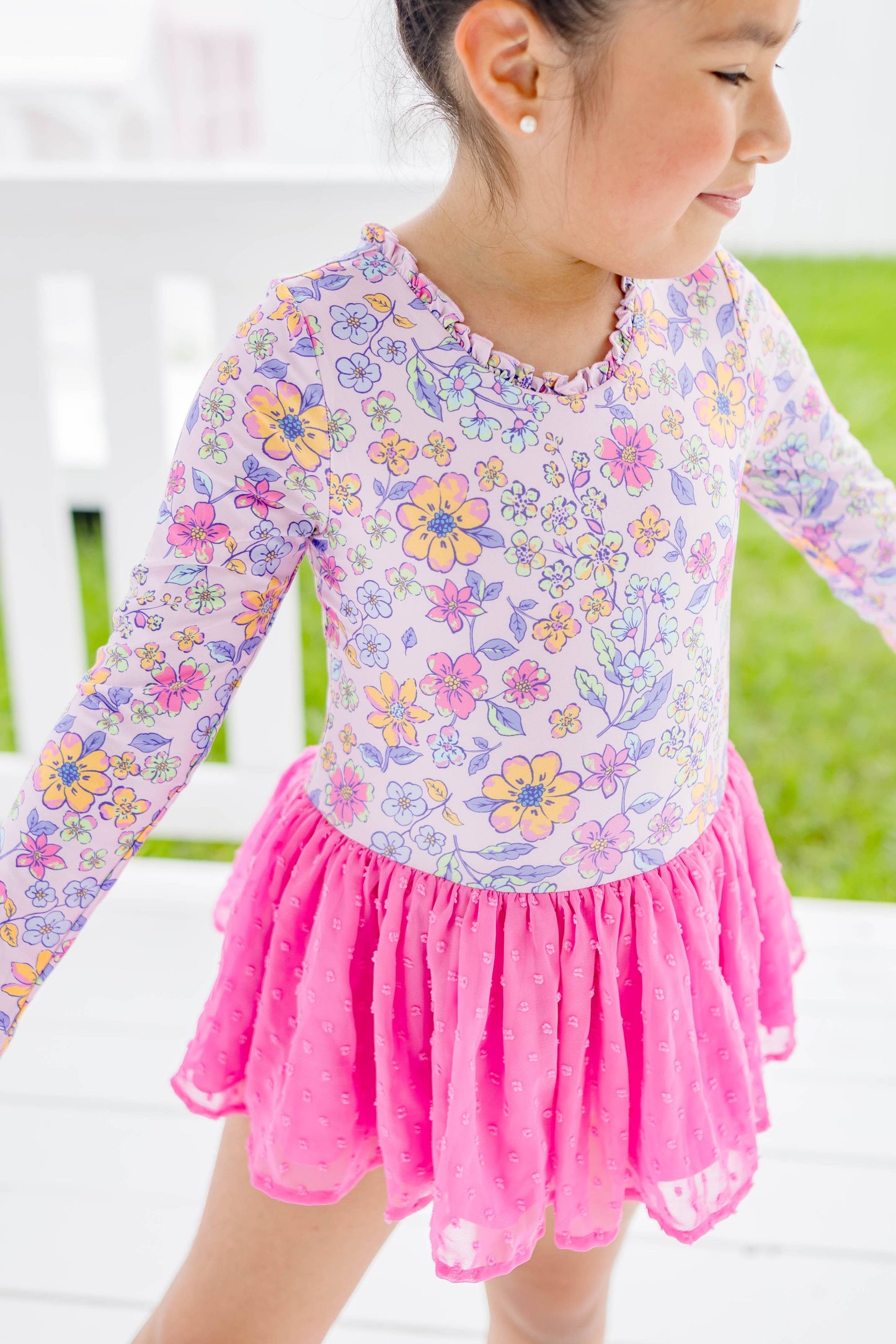 Farrah Leotard - Sunset Sorbet (Long Sleeve)