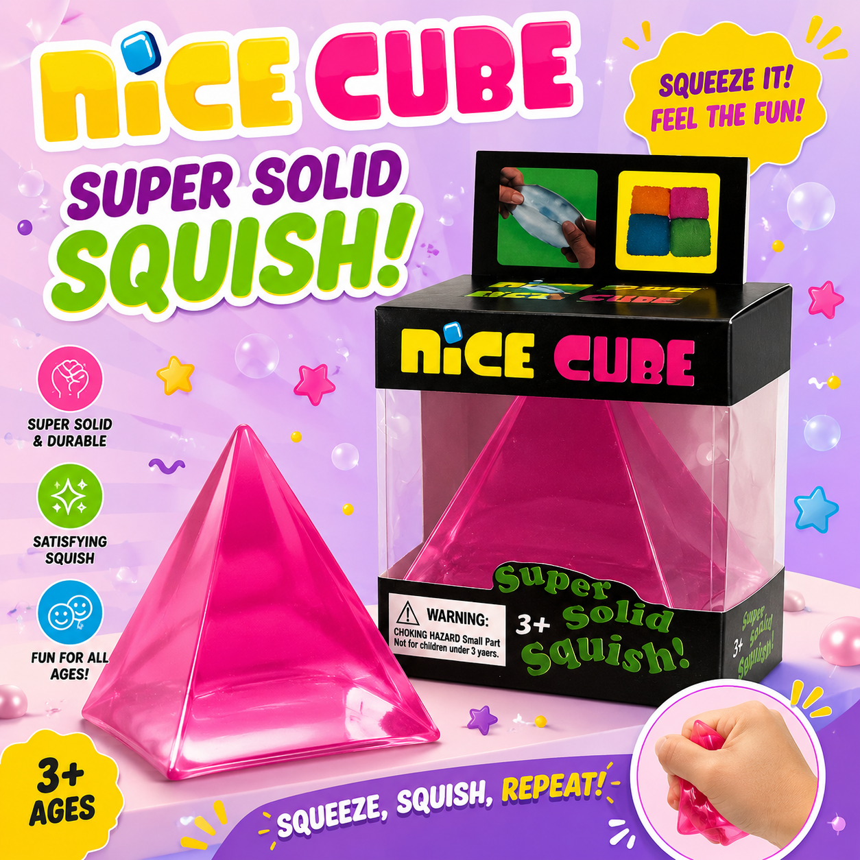 Nice Cube Pyramid Squishy Toy