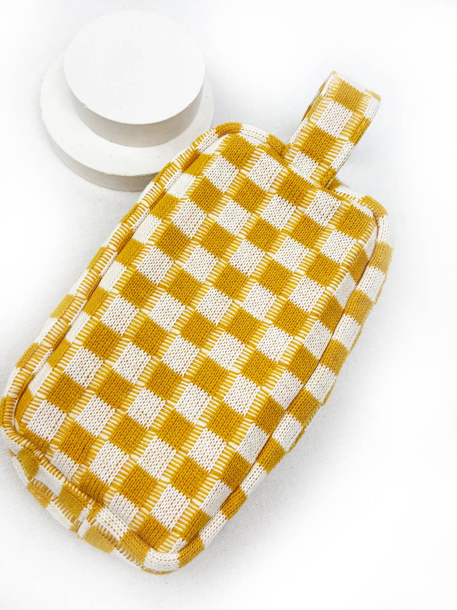 Checker Cosmetic Bag with handle