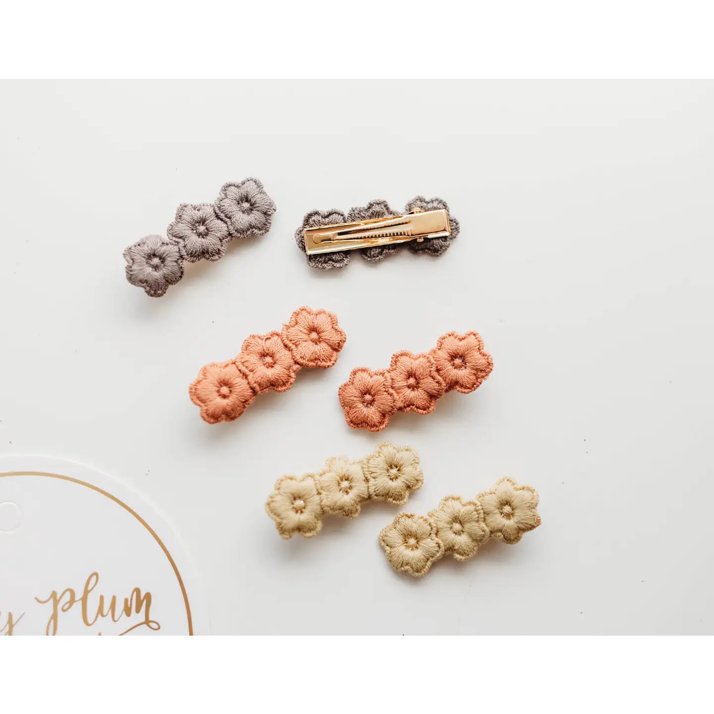 Embroidery Hair Clip Set