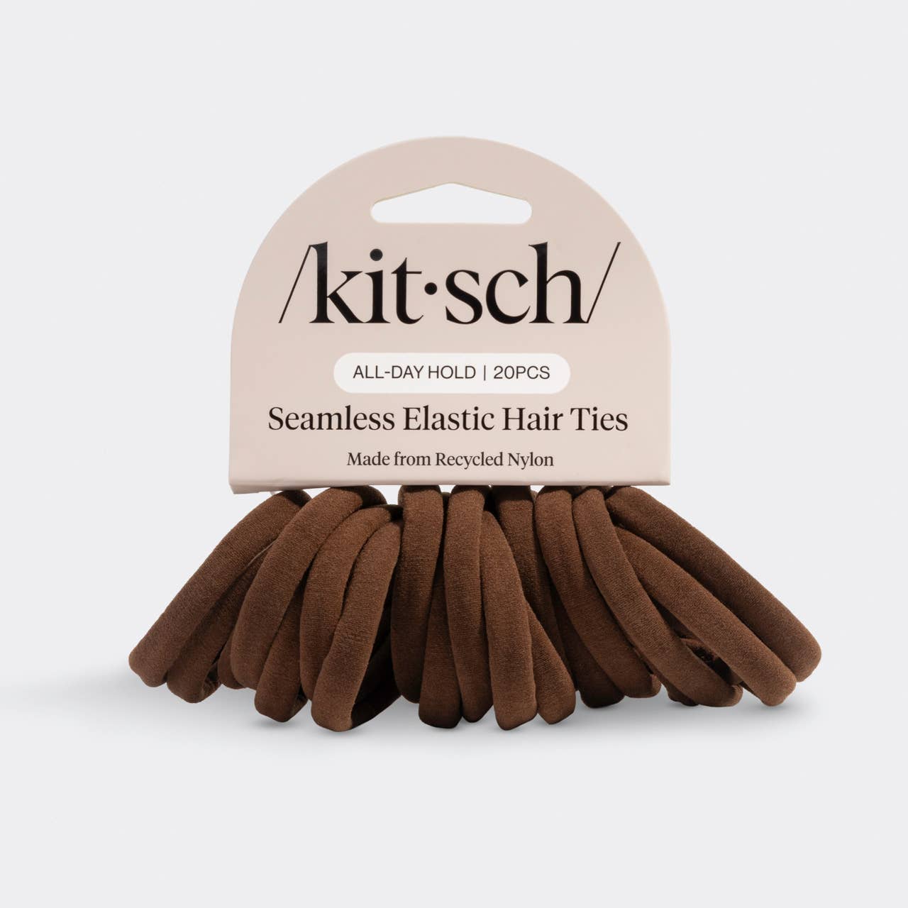 Recycled Fabric Seamless Hair Elastics 20pc Set - Chocolate