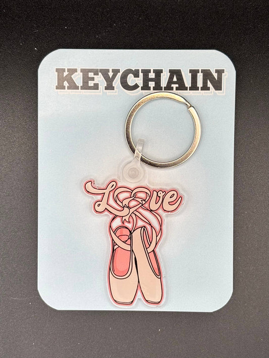 Pointe Shoes Love Acrylic Keychain