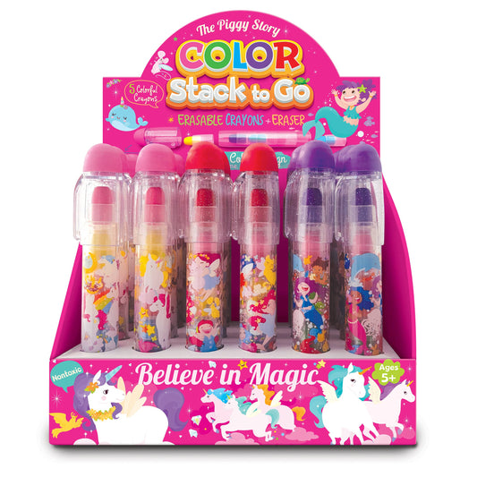 Color Stack to Go Erasable Crayons | 24 pc display