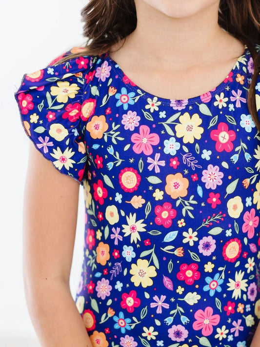 Pick A Posy S/S Flutter Sleeve Leotard