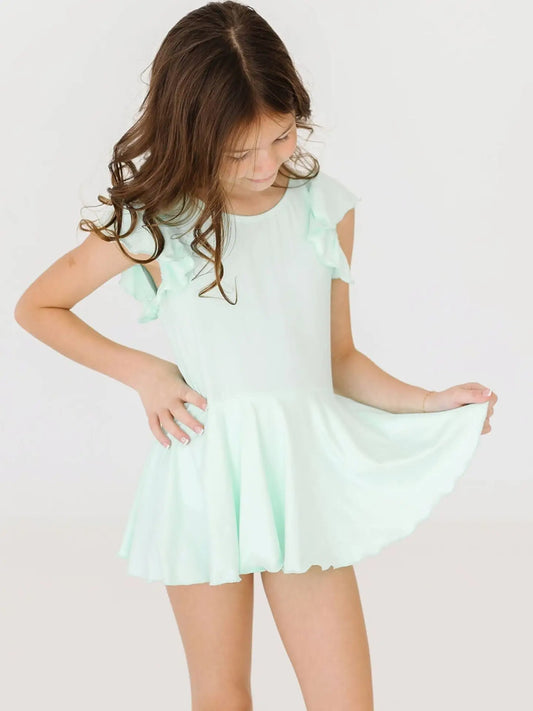Pastel Green S/S Twirl Leotard