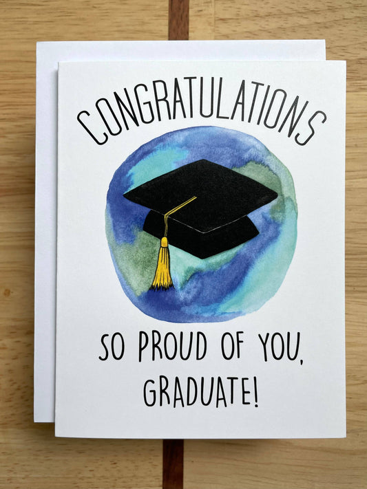 Graduation Congratulations - Watercolor Greeting Card