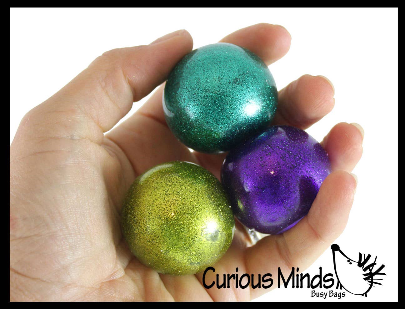 3 Stress Balls -Metallic Glitter