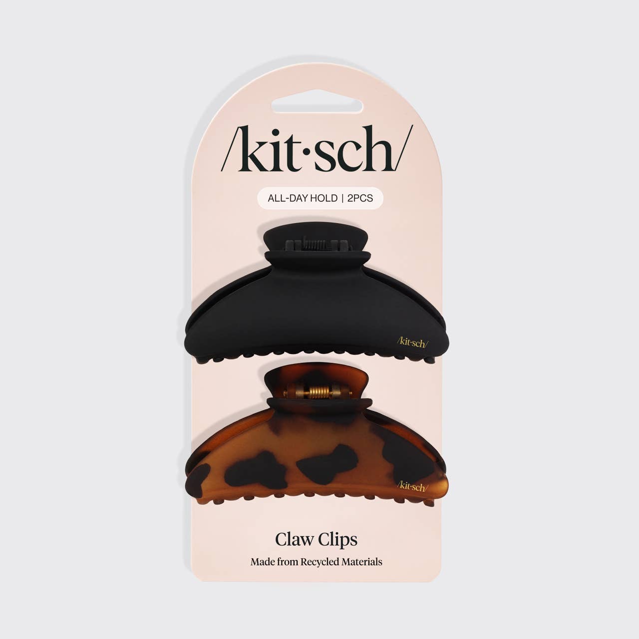 Recycled Plastic Medium Claw Clips 2pc - Black & Tort