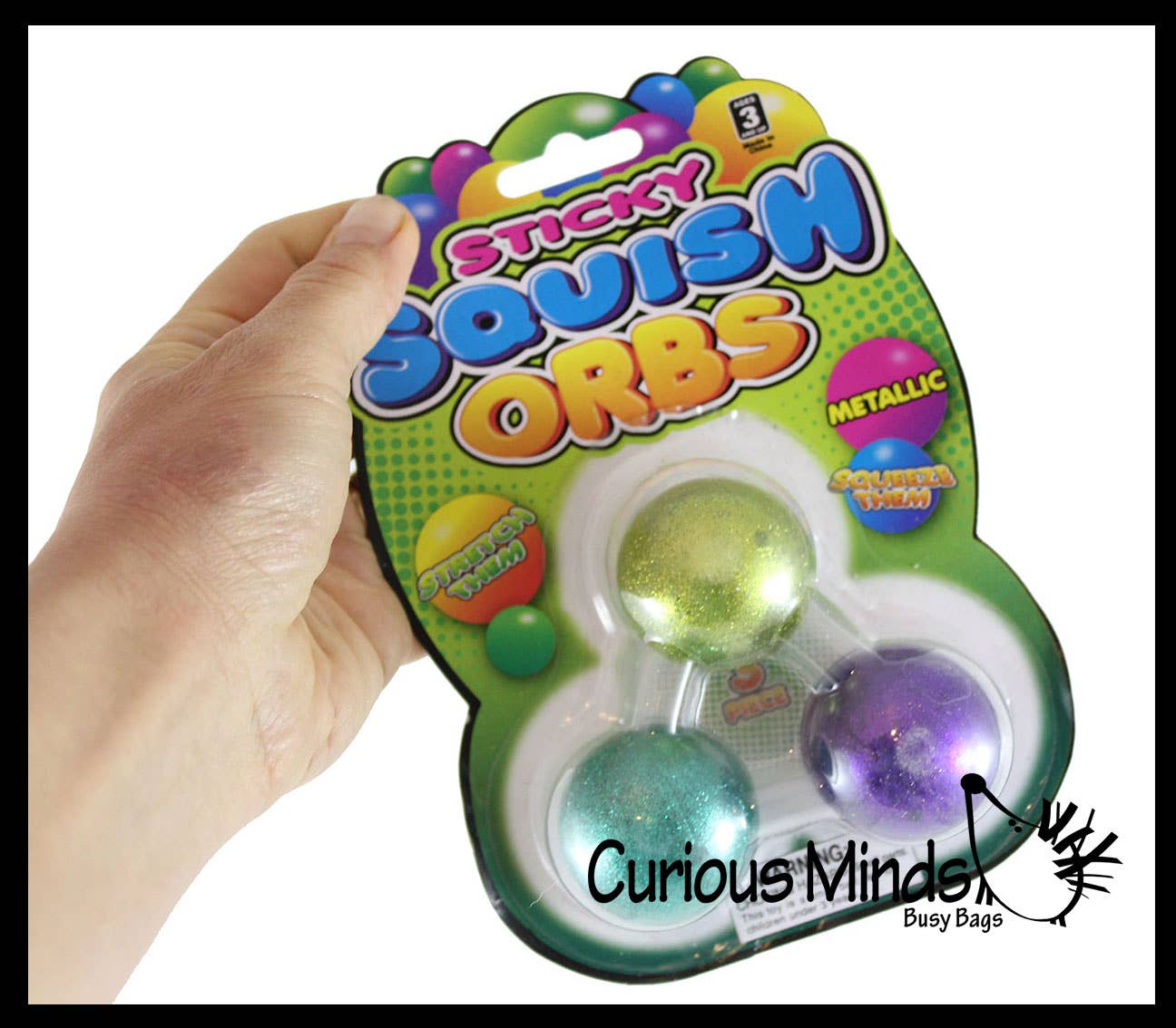 3 Stress Balls -Metallic Glitter