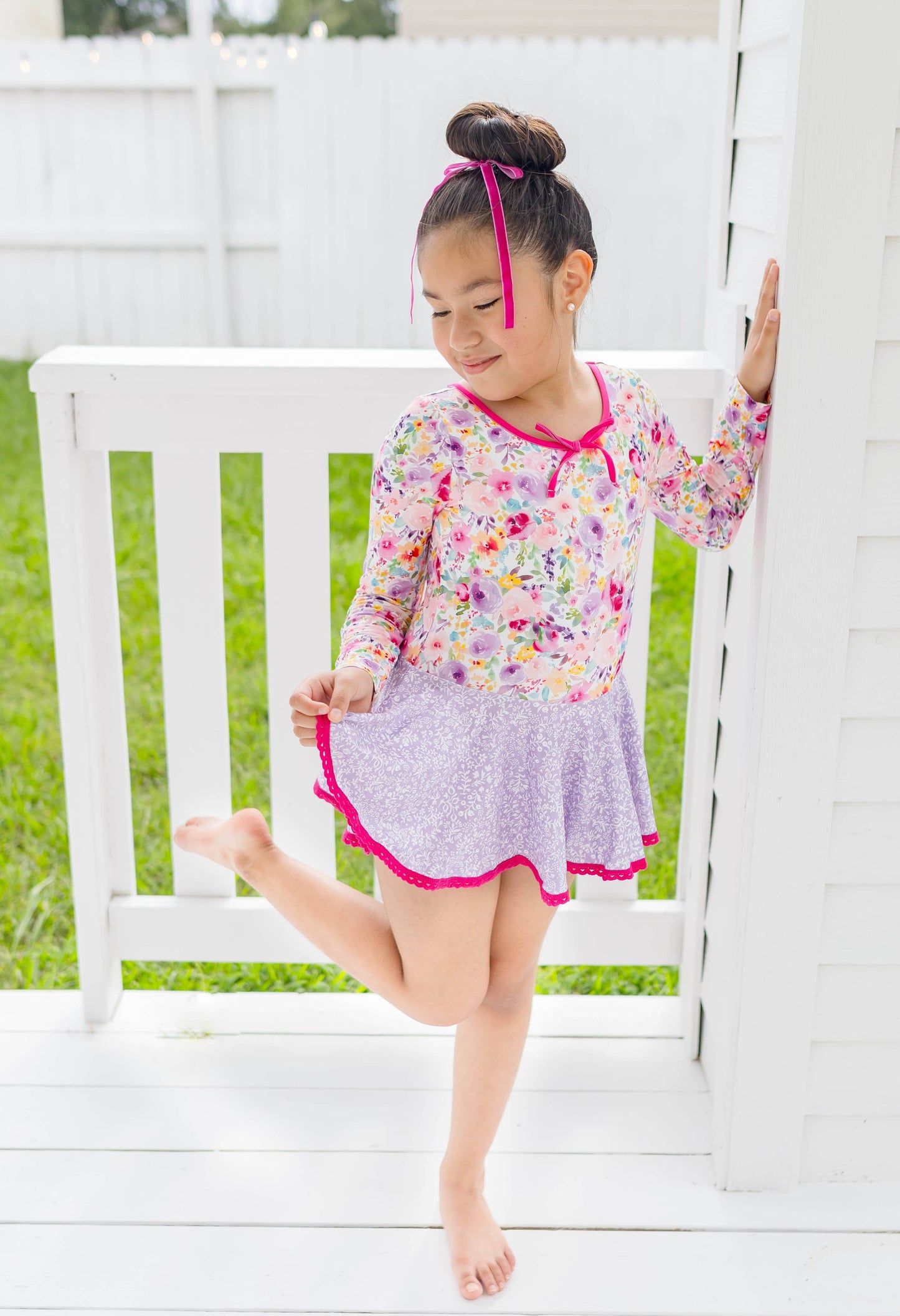 Farrah Leotard - Bloom Burst (Long Sleeve)