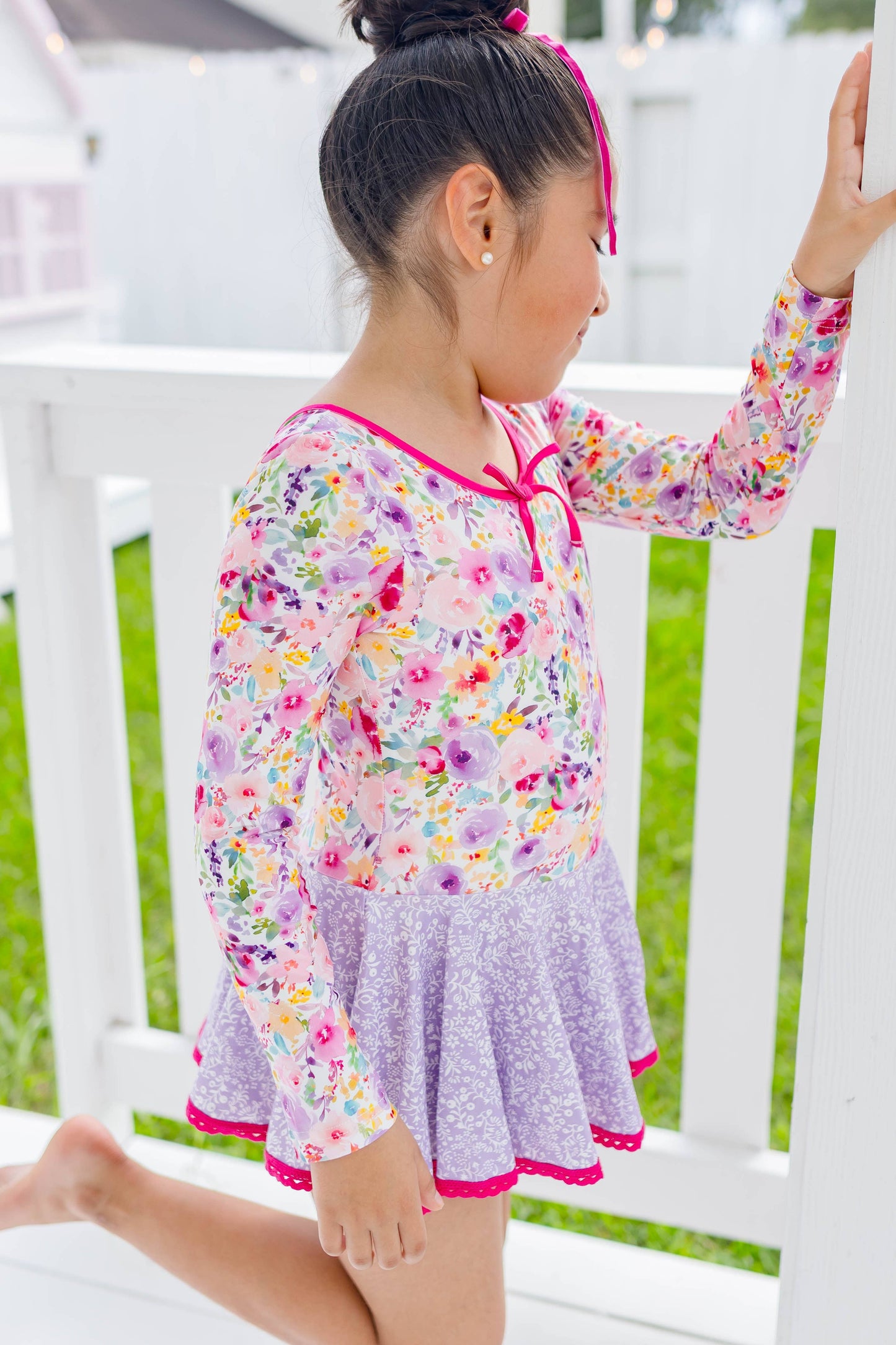 Farrah Leotard - Bloom Burst (Long Sleeve)
