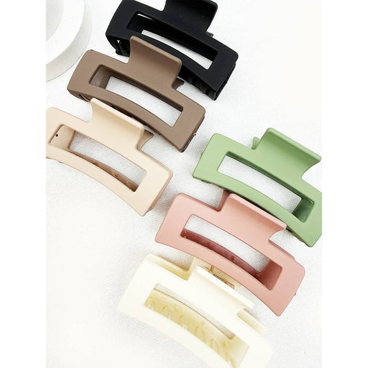 Matte Cut Out Rectangle Hair Claw