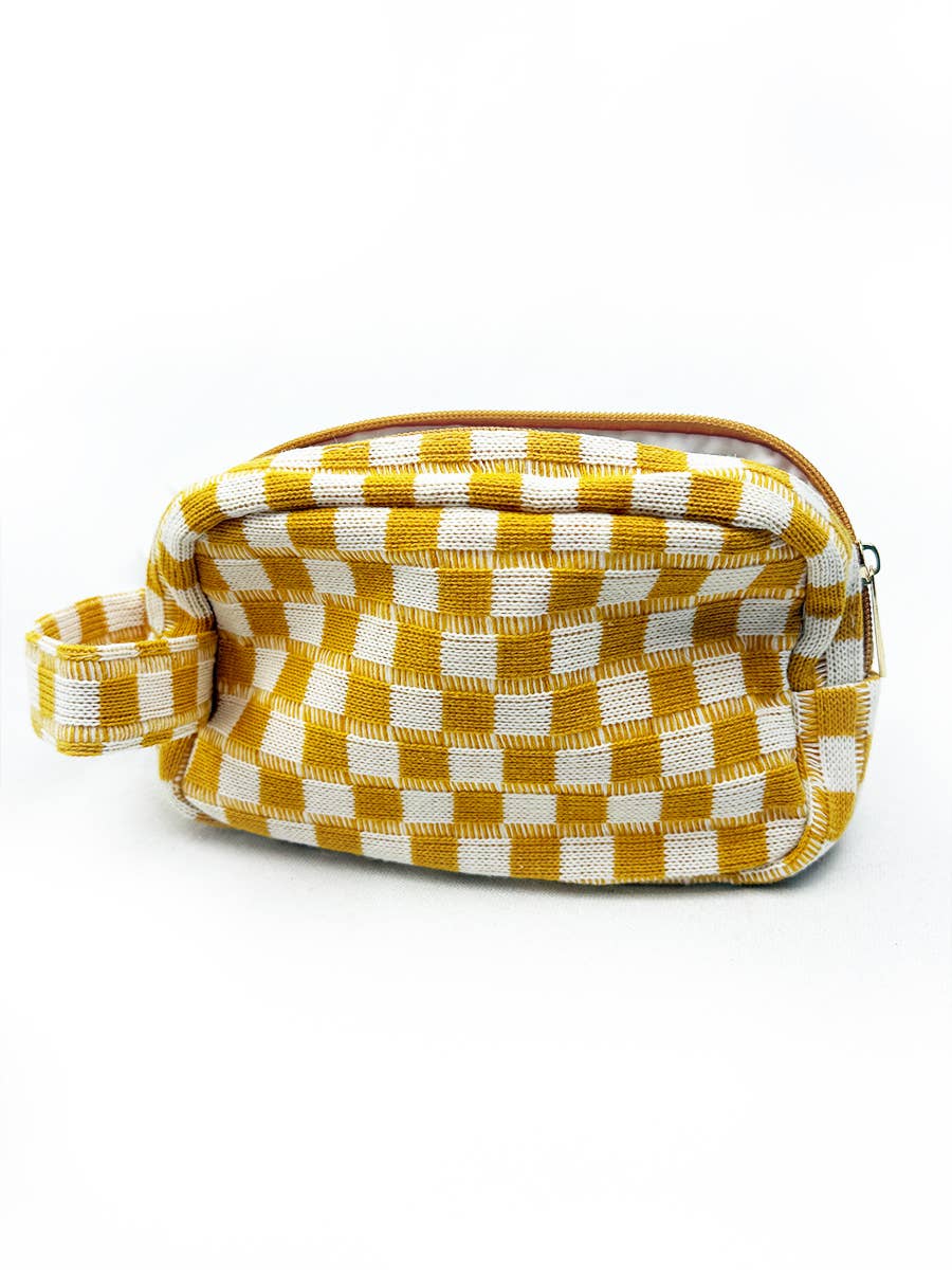 Checker Cosmetic Bag with handle
