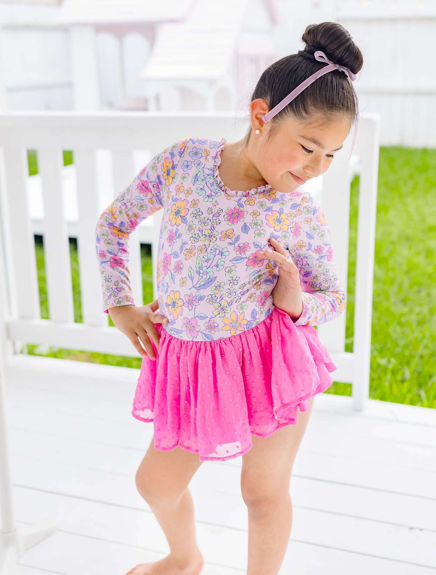 Farrah Leotard - Sunset Sorbet (Long Sleeve)