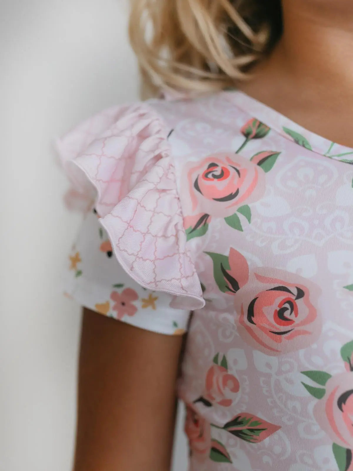 Kids Pale Pink Rose Dance Skirted Twirl Leotard