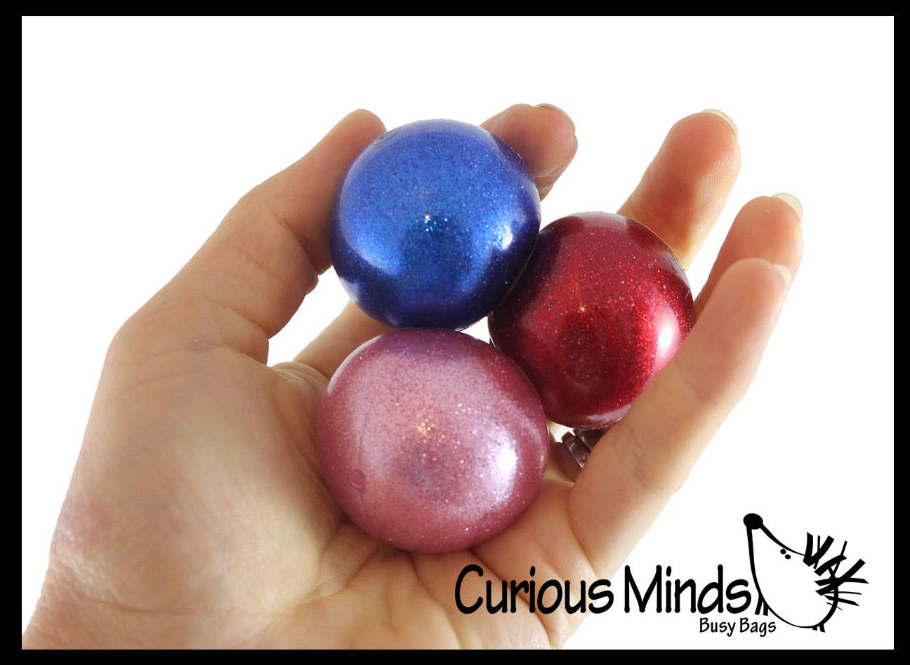 3 Stress Balls -Metallic Glitter