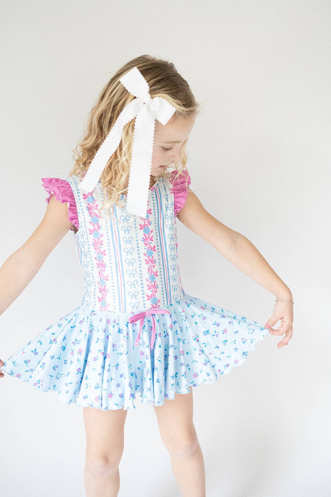 Farrah Leotard - Rosé Ribbon Luxe