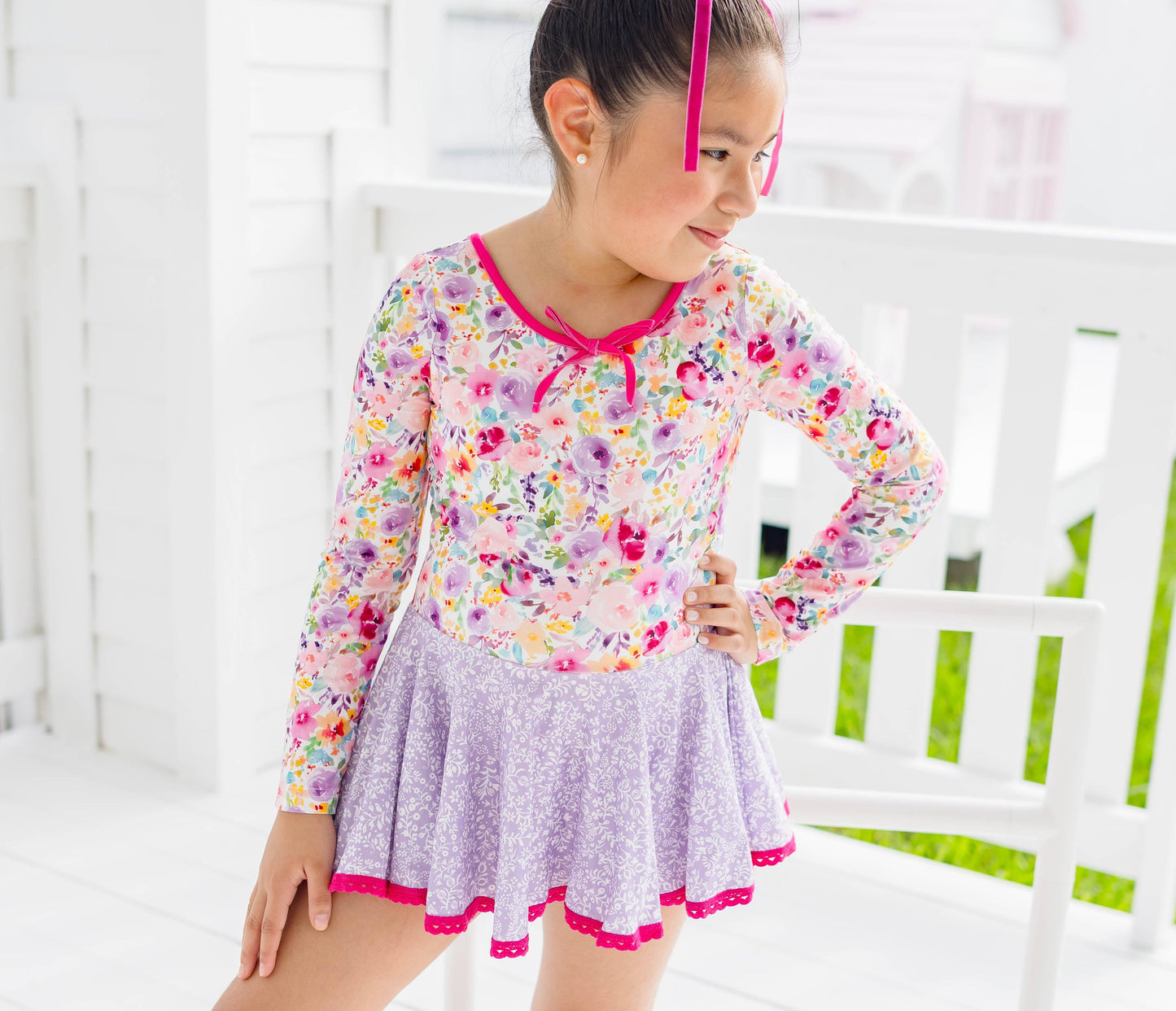Farrah Leotard - Bloom Burst (Long Sleeve)