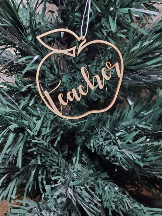 Apple shaped teacher ornament / Car charm