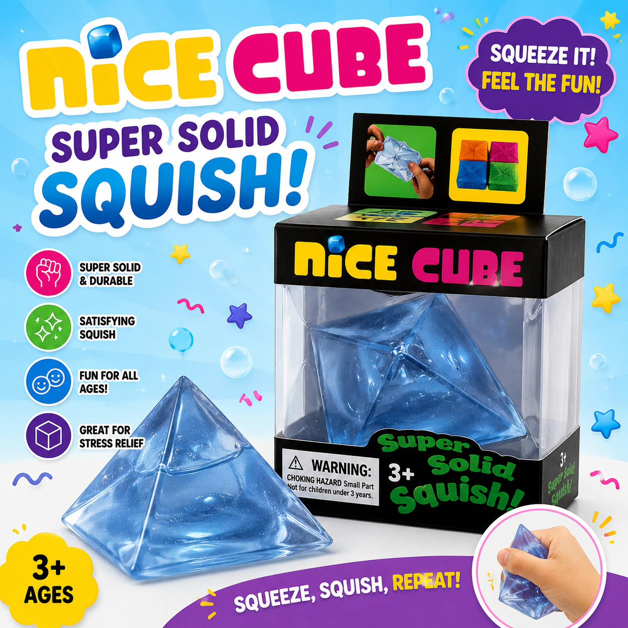 Nice Cube Pyramid Squishy Toy