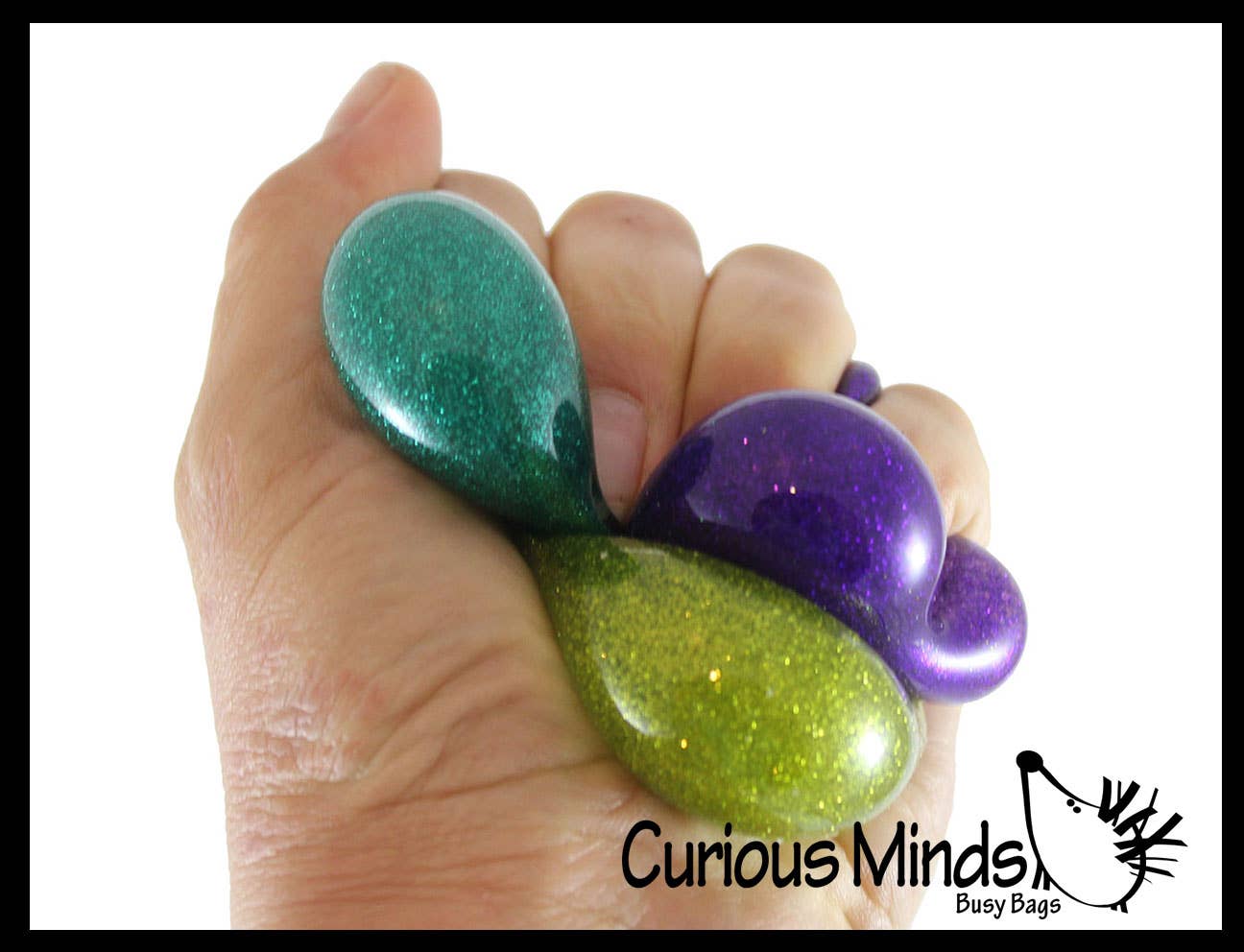 3 Stress Balls -Metallic Glitter