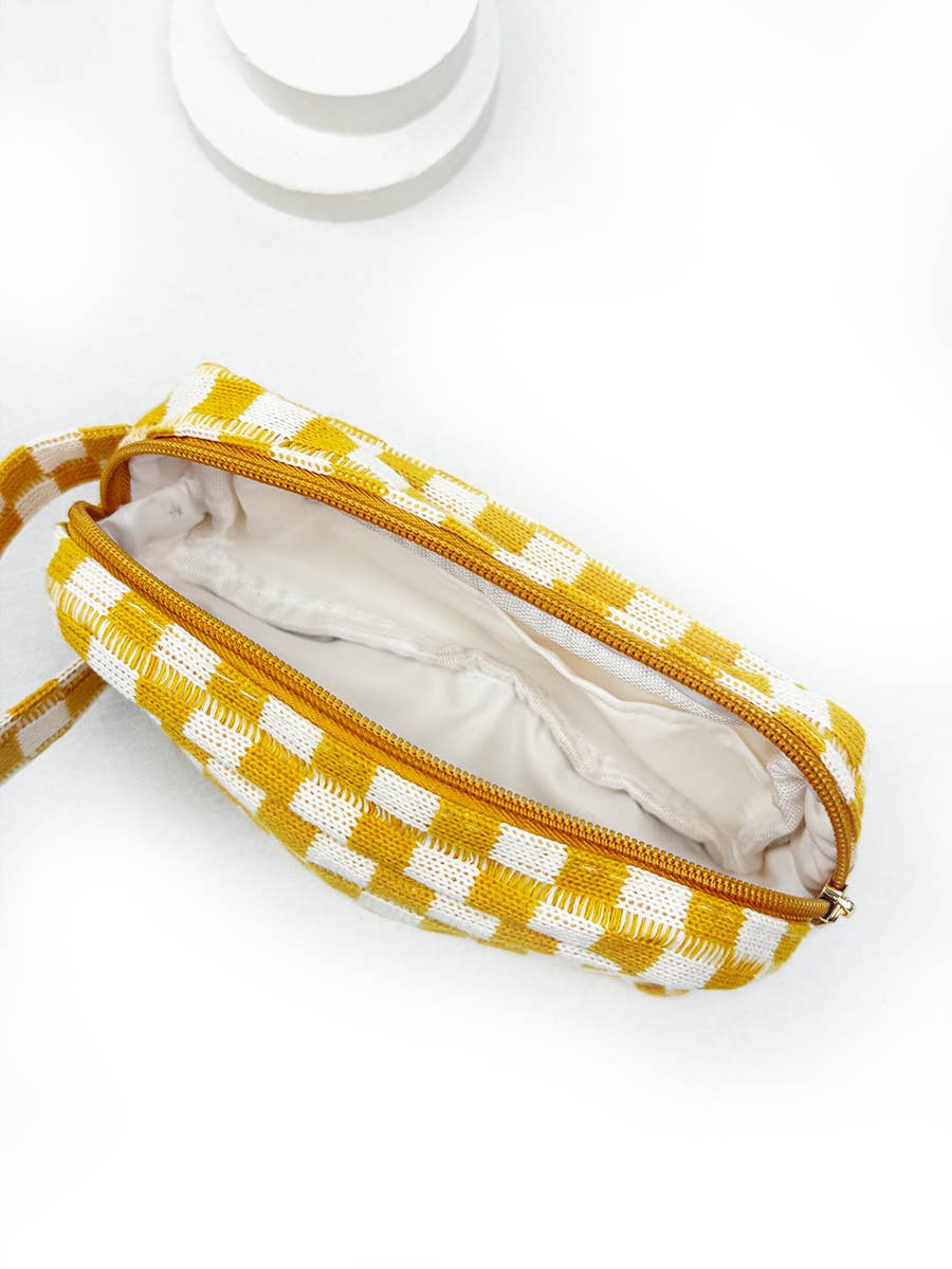 Checker Cosmetic Bag with handle