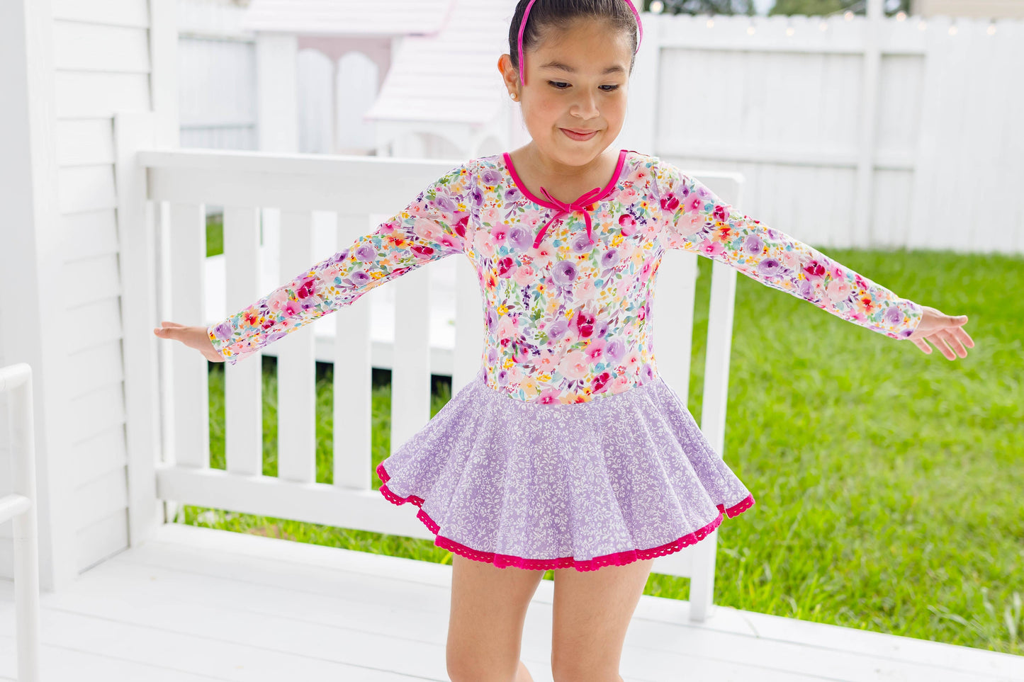 Farrah Leotard - Bloom Burst (Long Sleeve)
