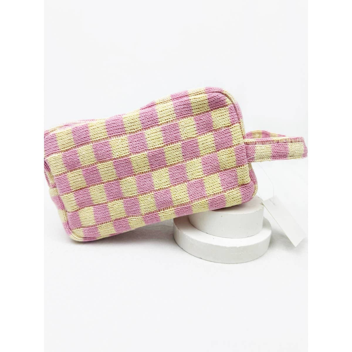 Checker Cosmetic Bag with handle