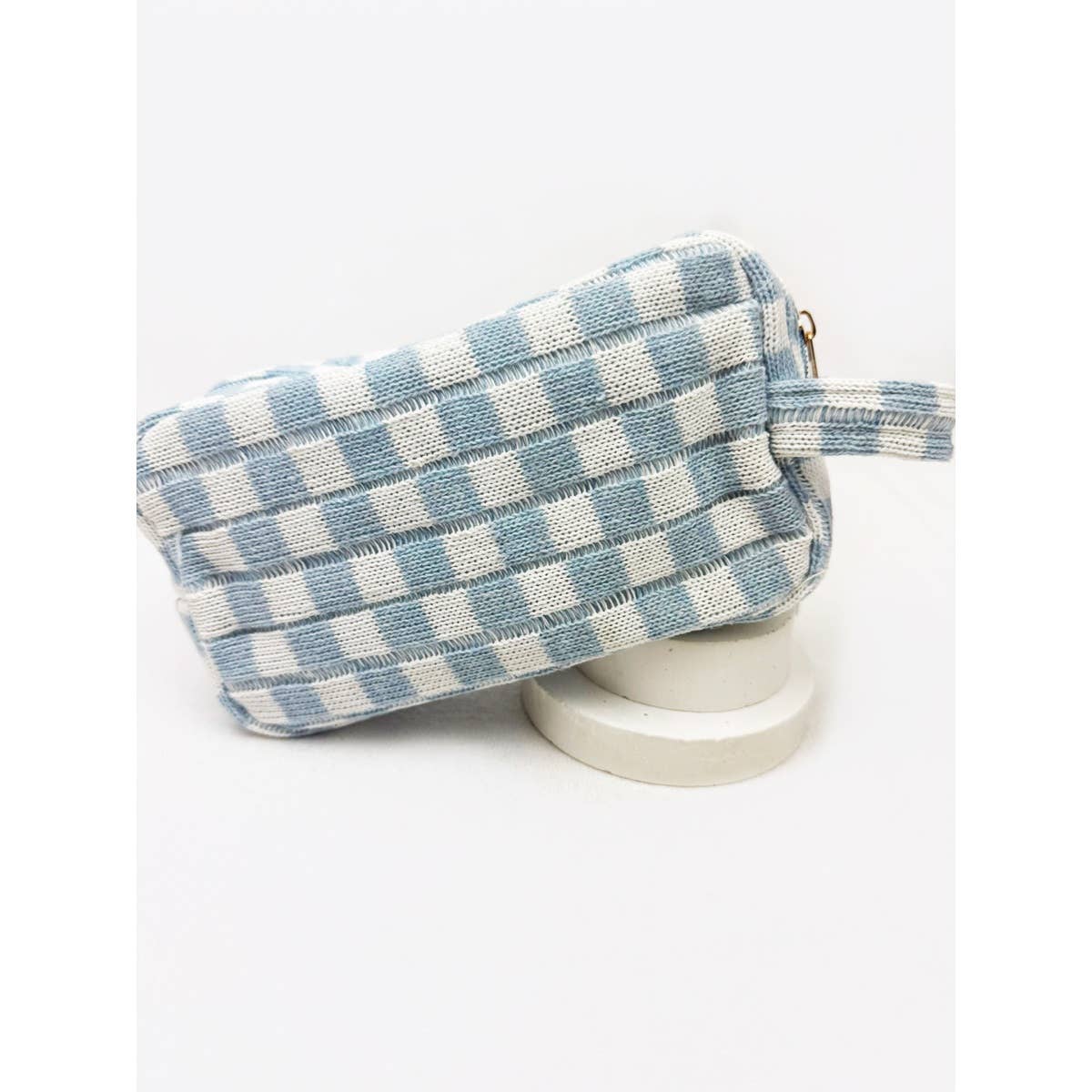 Checker Cosmetic Bag with handle