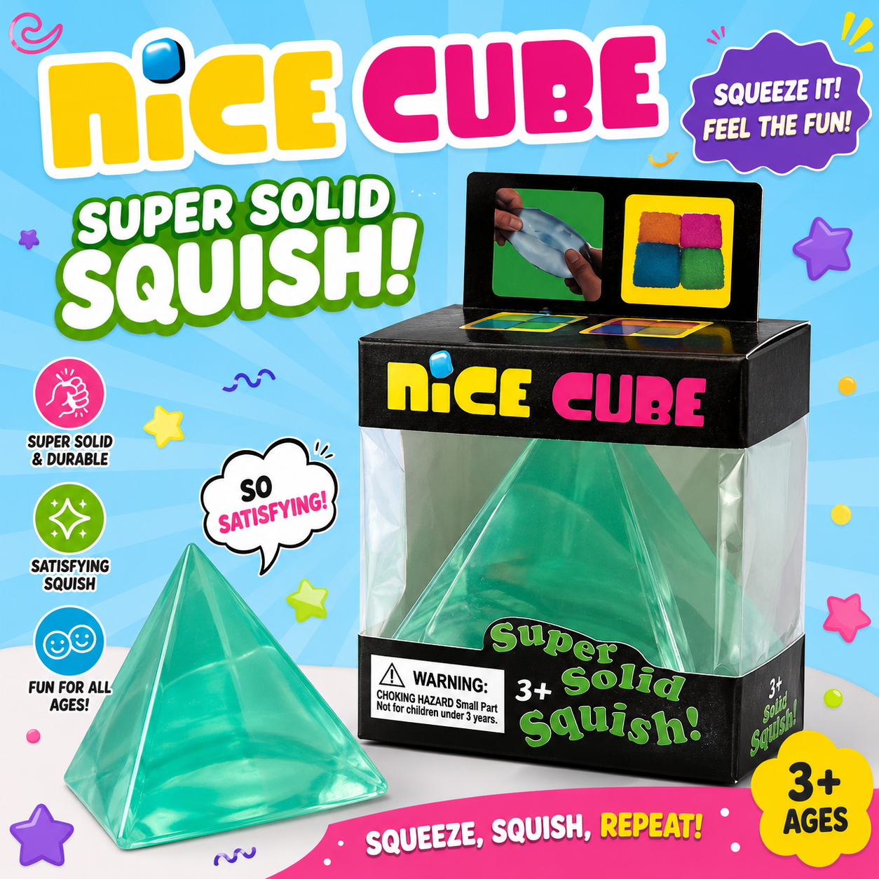 Nice Cube Pyramid Squishy Toy