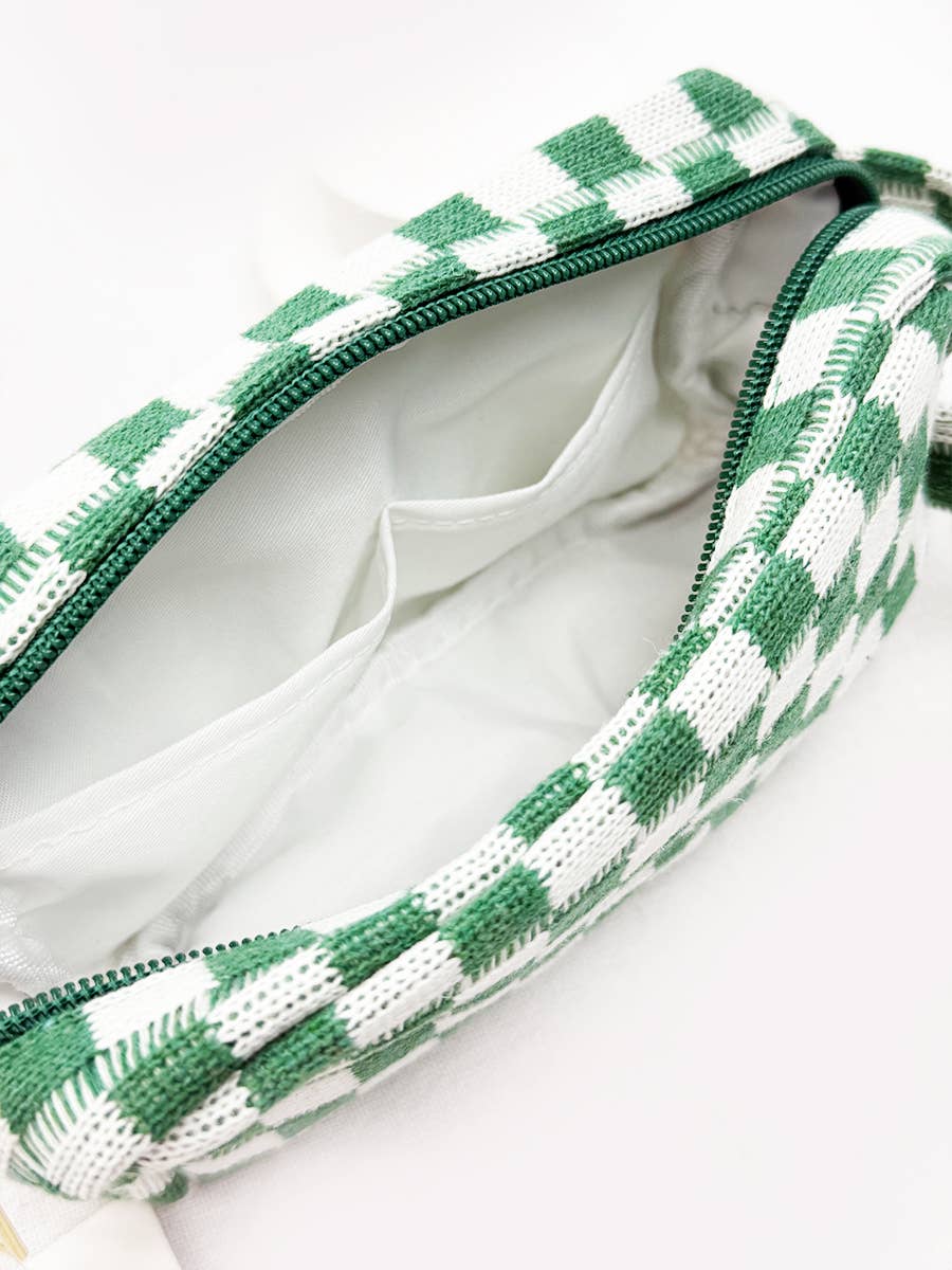 Checker Cosmetic Bag with handle