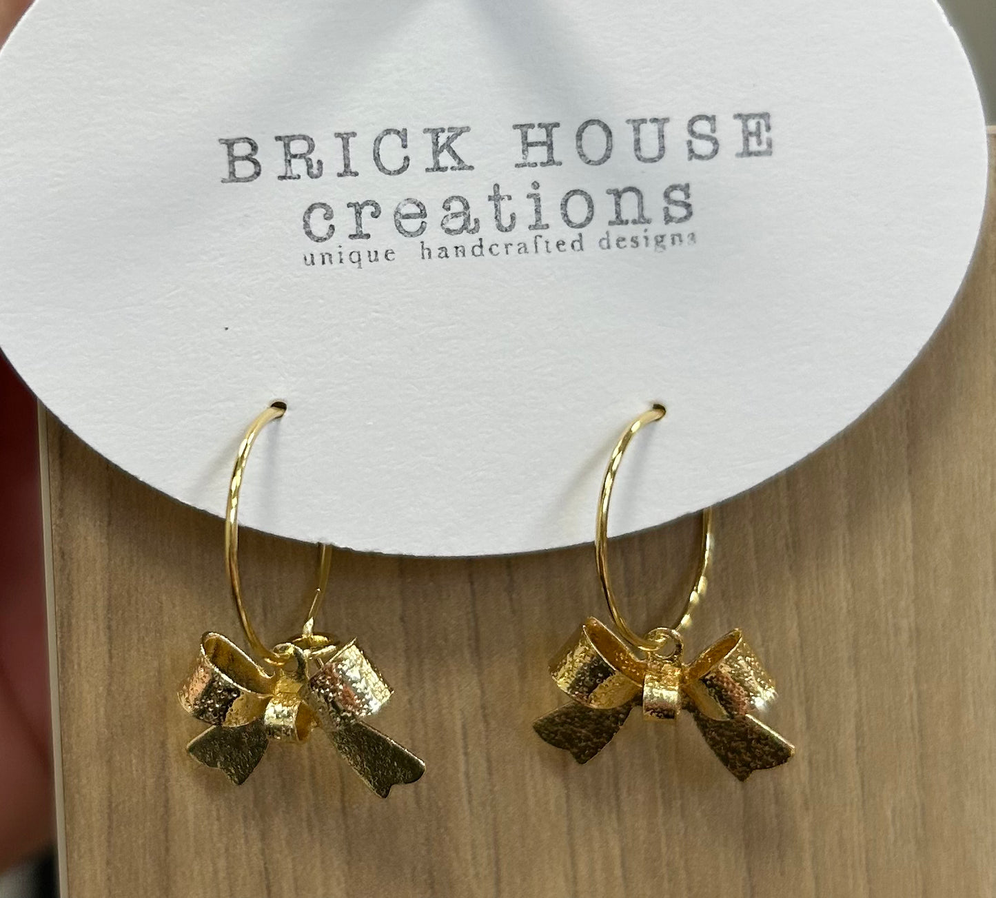 BrickHouse Creations Gold Hoop Bow Earrings