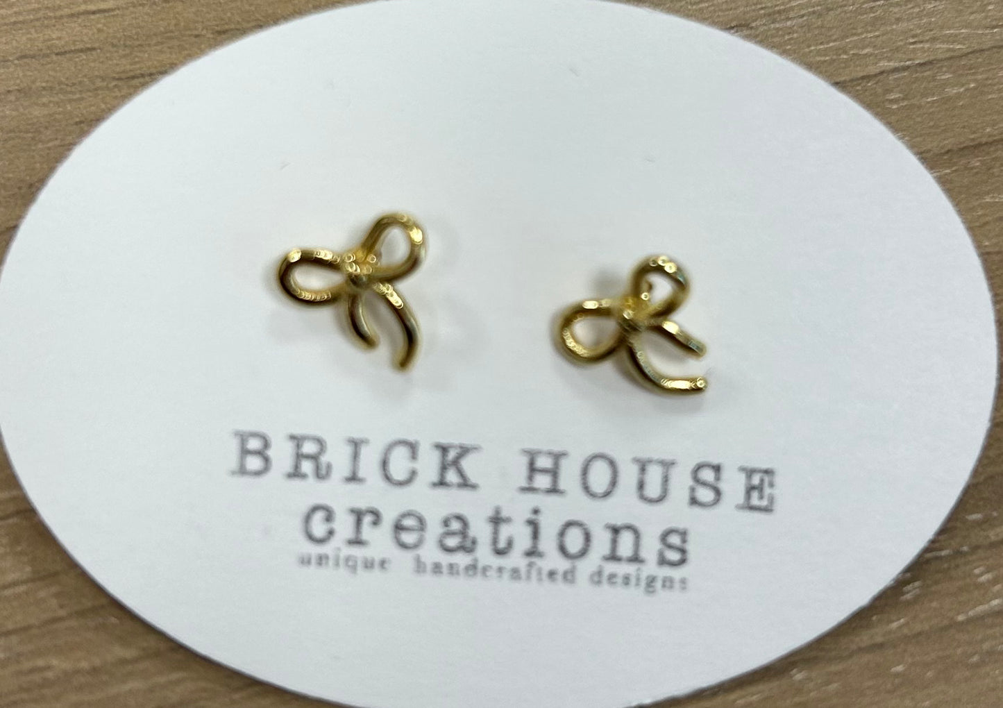 BrickHouse Creations Gold Bow Studs