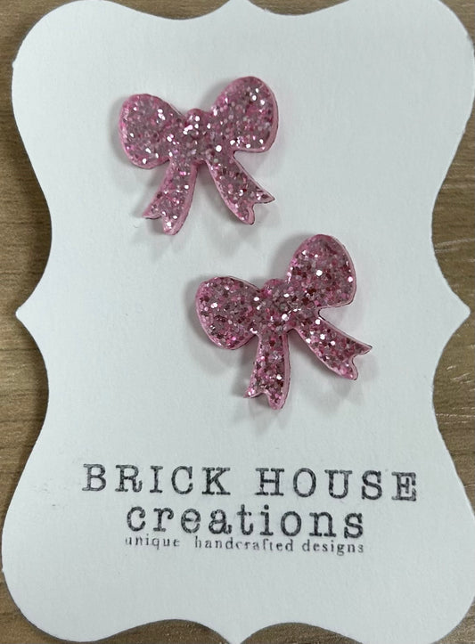 BrickHouse Creations Acrylic Bow Earrings