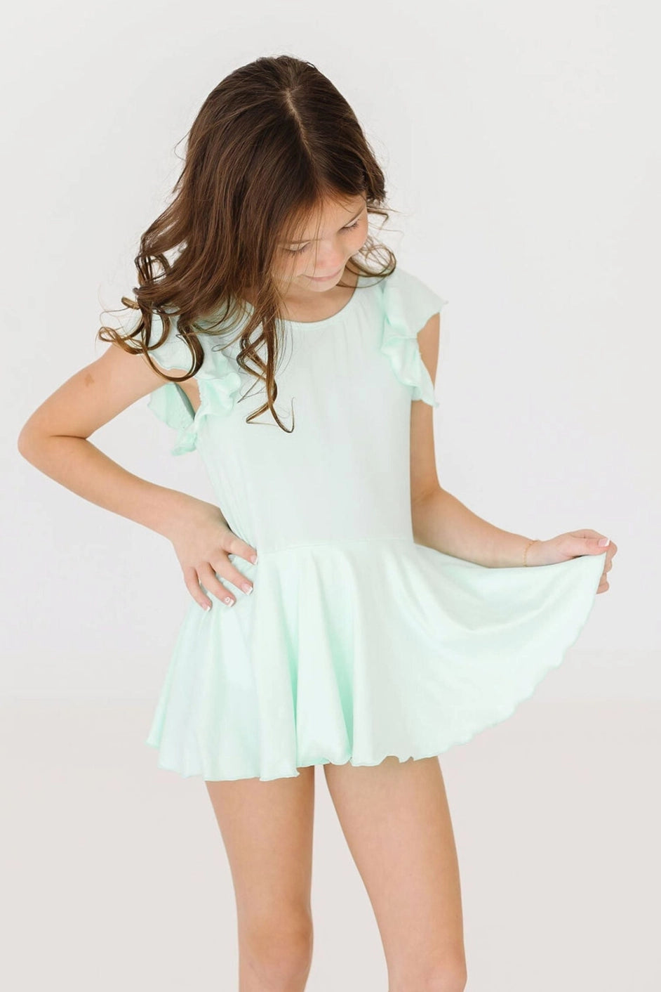 Pastel Green S/S Twirl Leotard
