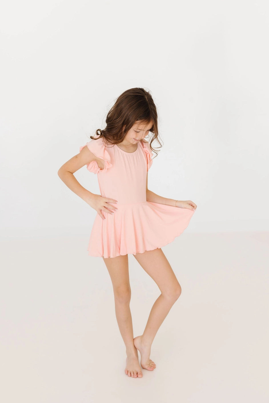 Peach S/S Twirl Leotard