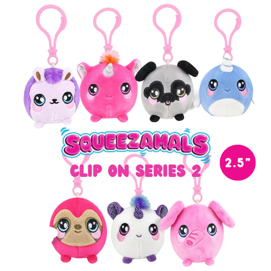 Assorted Squeezamals Clip On
