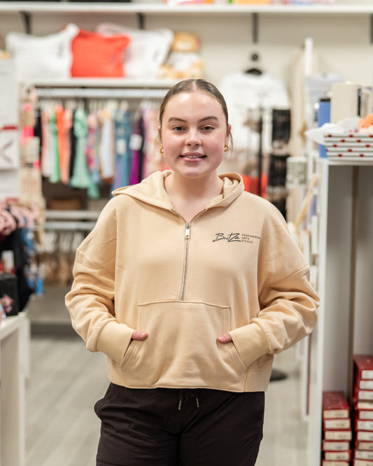 Merch - BritZa Half-Zip Hooded Sweatshirt (Nude)