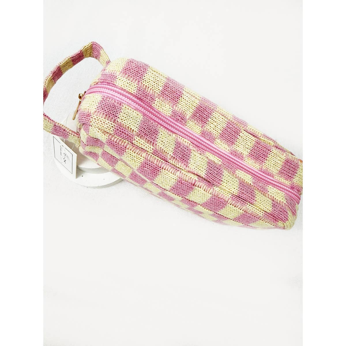 Checker Cosmetic Bag with handle