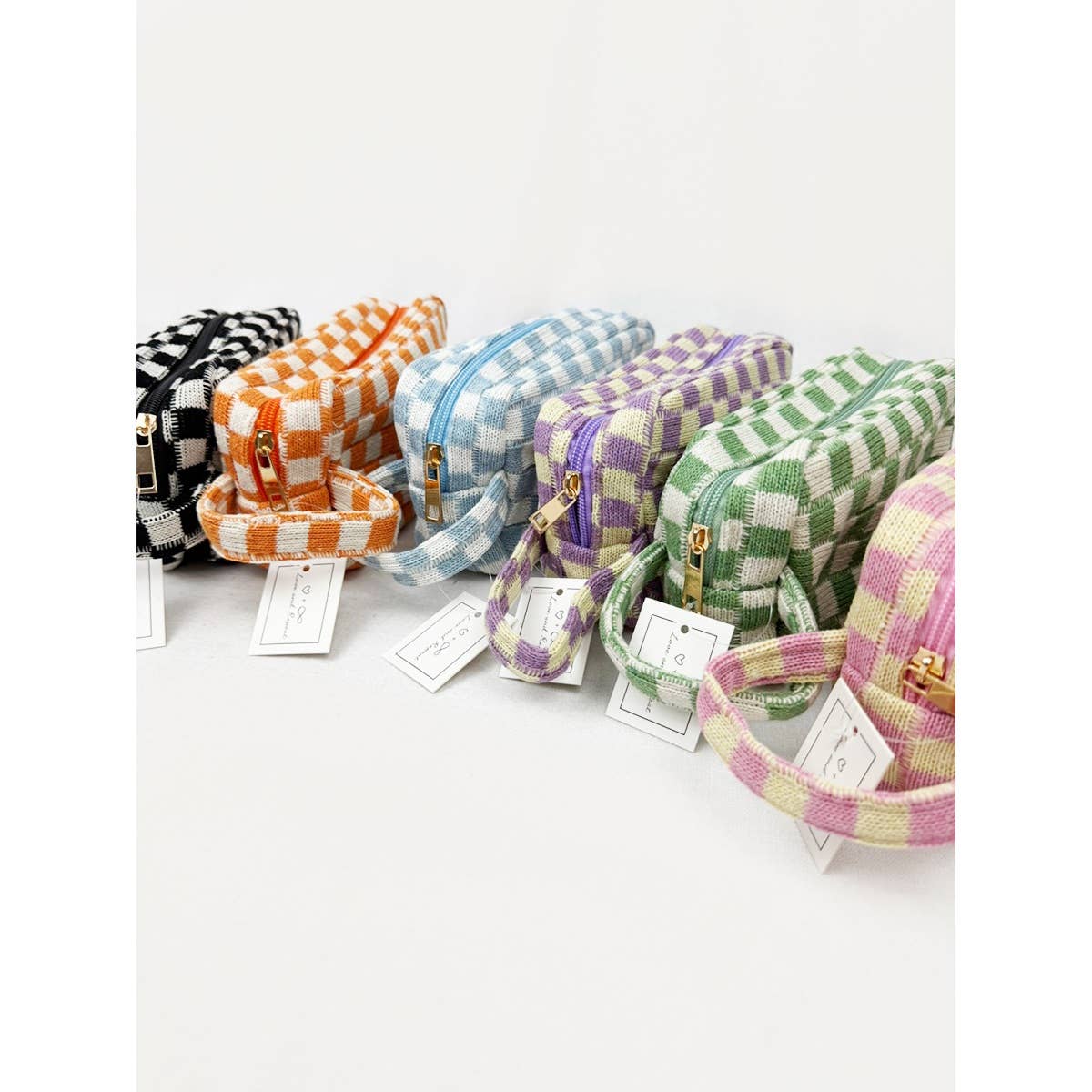 Checker Cosmetic Bag with handle
