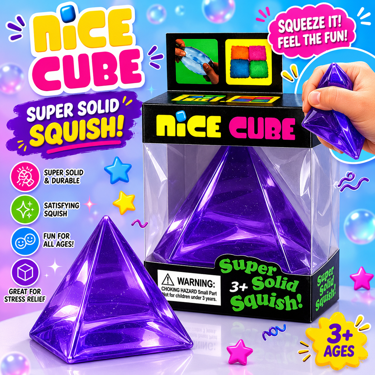 Nice Cube Pyramid Squishy Toy