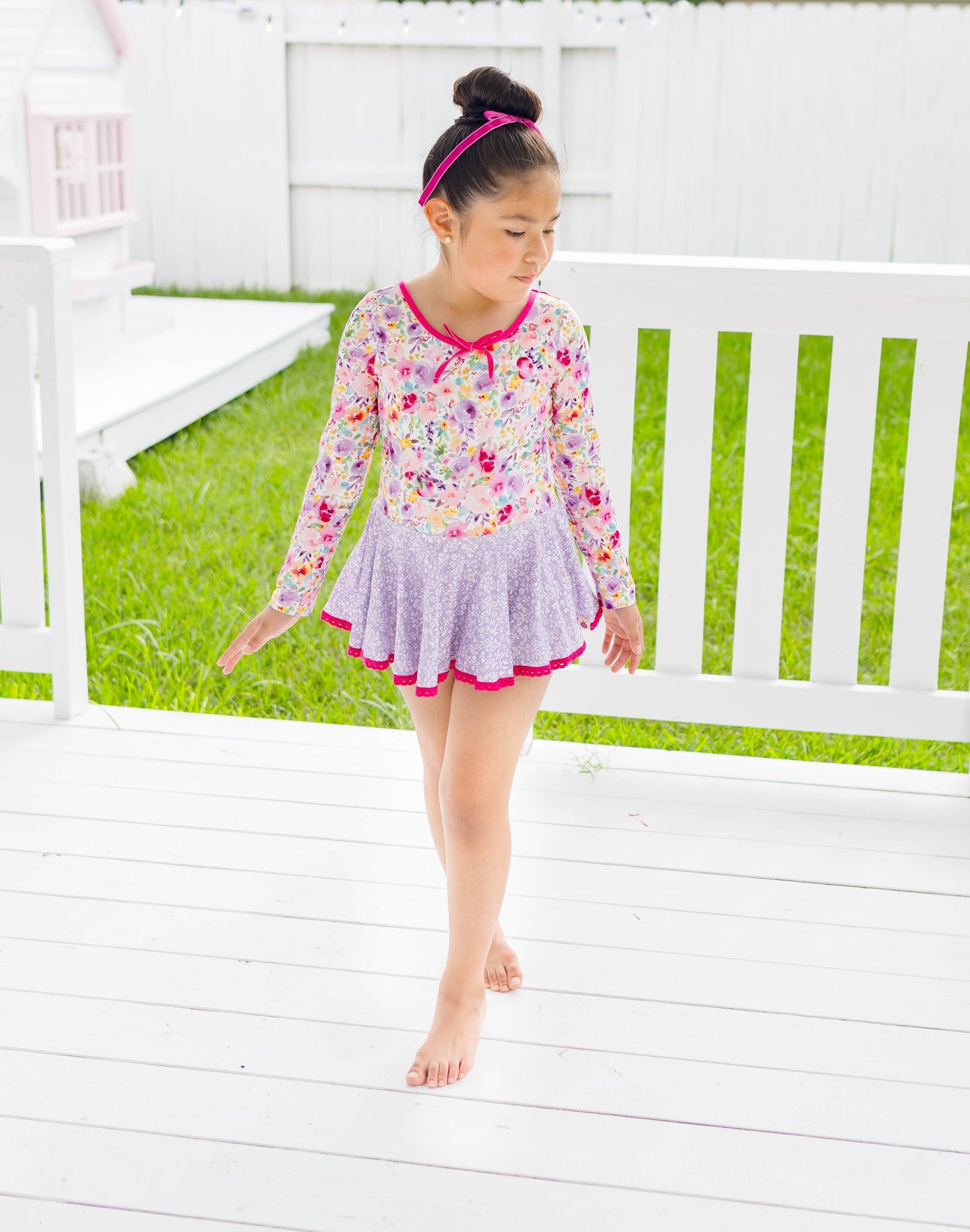 Farrah Leotard - Bloom Burst (Long Sleeve)