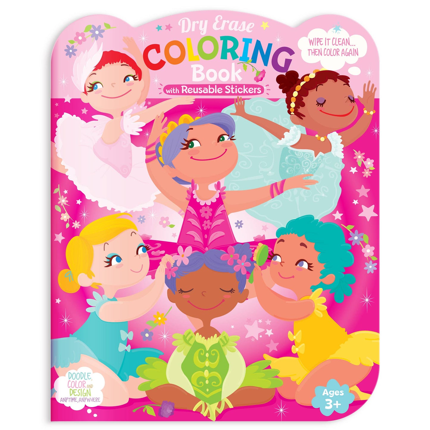 Dry Erase Reusable Coloring Book with Stickers | Ballet