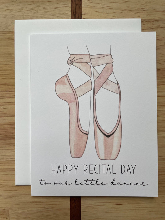 Happy Recital Day to Our Little Dancer - Ballet - Watercolor Greeting Card