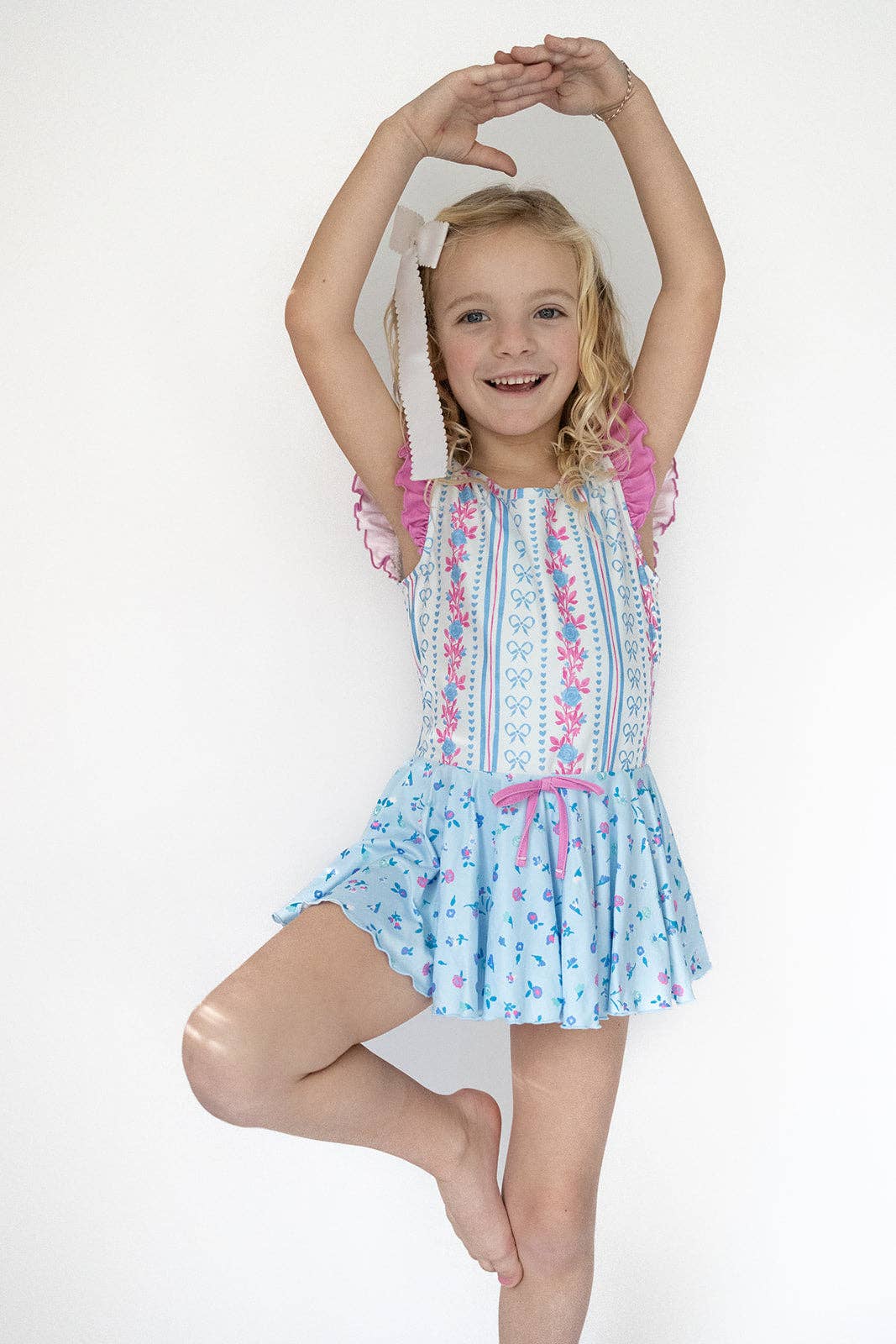 Farrah Leotard - Rosé Ribbon Luxe