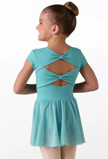 Kids Cap Sleeve Bow Back Dress