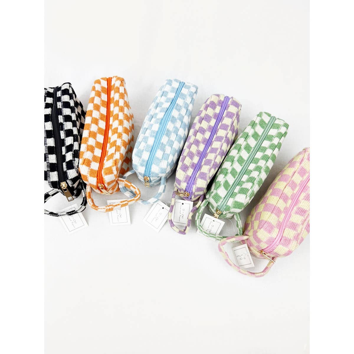 Checker Cosmetic Bag with handle