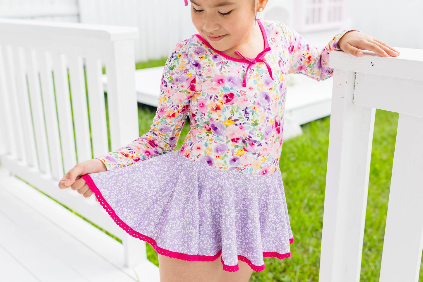 Farrah Leotard - Bloom Burst (Long Sleeve)