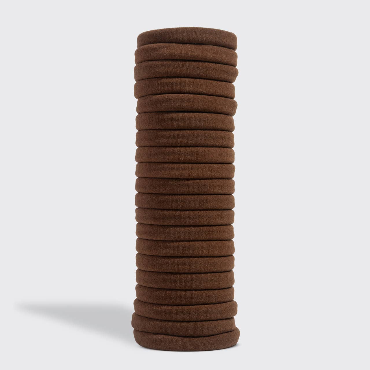 Recycled Fabric Seamless Hair Elastics 20pc Set - Chocolate