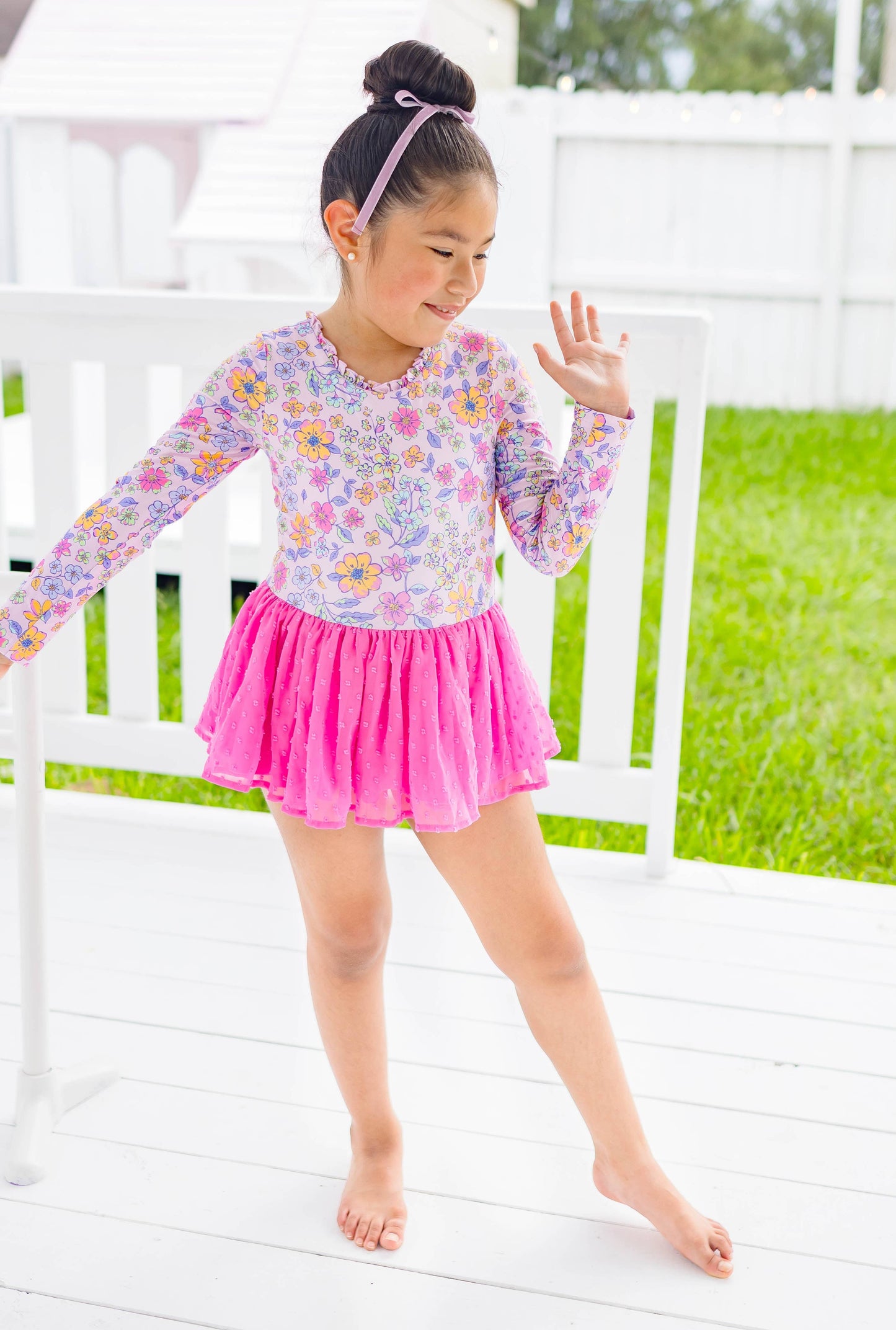 Farrah Leotard - Sunset Sorbet (Long Sleeve)